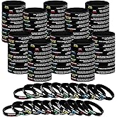 Sinmoe 100 Pcs Bible Verse Bracelets Christian Scripture Bracelets Bulk Rubber Religious Silicone Bible Verses Wristbands Faith Hope Belief