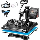 VIVOHOME 5 in 1 Combo Multifunctional Swing Away Clamshell Printing Sublimation Heat Press Transfer Machine for T-Shirt Hat C