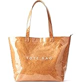 KALIDI PVC Zipper Tote Bag, Jelly Kraft Paper Beach Bag Large Hobo Carry All Travel Shopping Handbag Plastic Shoulder Bag