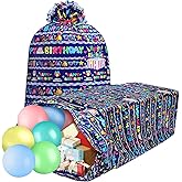 Teling 2 Pcs 80 x 60 in Jumbo Birthdays Gift Bags for Giant Present Extra Large Plastic Oversized Bike Christmas Wrapping Bag for Baby Shower Party Favors Christmas Wedding(Blue)
