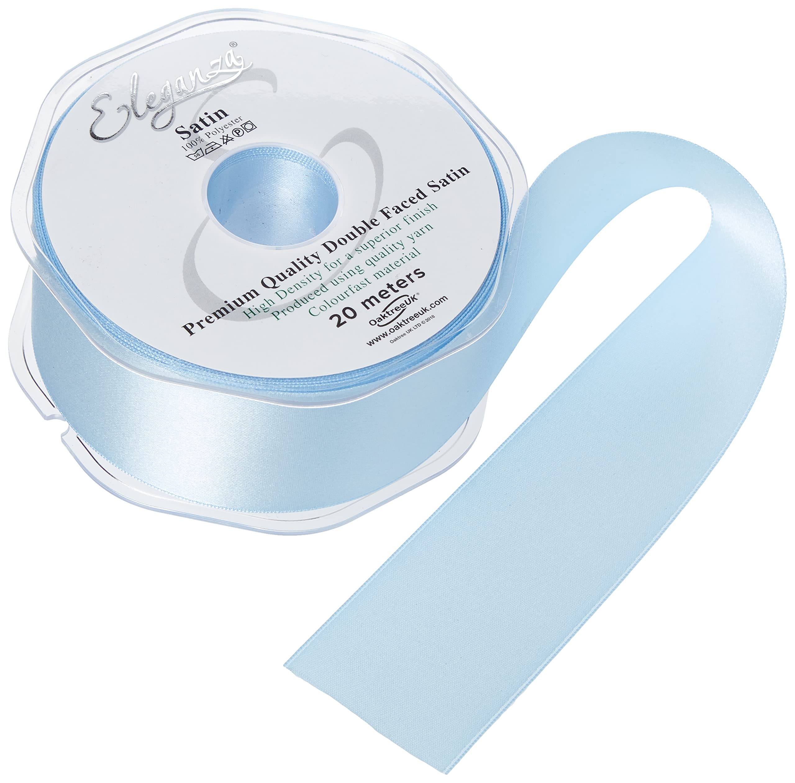 ELEGANZA Premium Quality Ribbon, Satin, Lt Blue, 11 x 11 x 4 cm