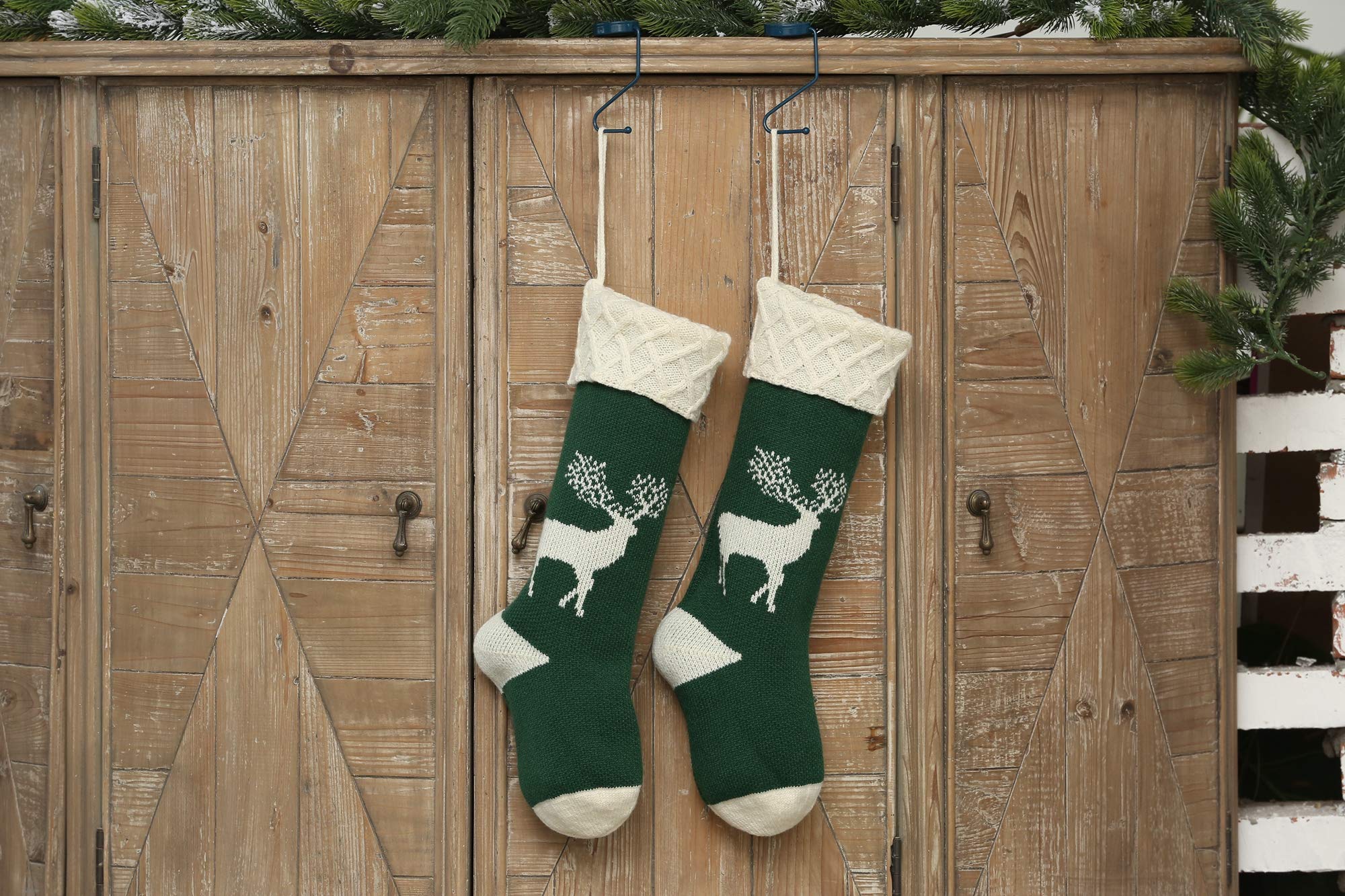 Nikolausstiefel, Nikolausstümpfe, 4er Set, 46x22cm, große Weihnachsstrumpf als Geschenkbeutel zum Befüllen von Süßigkeiten, Spiezeug, Hängende Weihanchtssocken auf Kamin, Schaufenster, Weihnachtsdeko