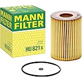 Mann Filter HU 821 x Cartridge Oil Filter Replacement Compatible With Mercedes-Benz Sprinter 2500, Sprinter 3500, Sprinter 3500XD, Sprinter 4500