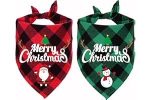 STMK 2 Pack Christmas Dog Bandanas, Holiday Dog Christmas Bandanas for Small Medium Large Dog Puppy Christmas Costumes (Small