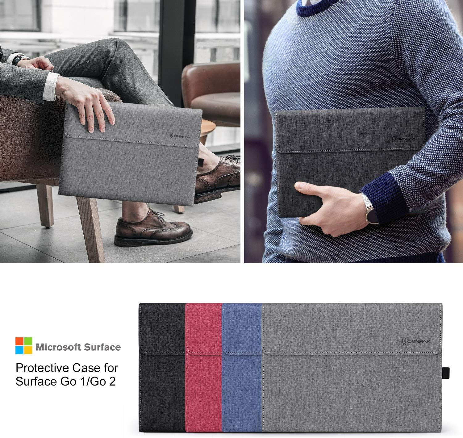 Omnpak Case for Microsoft Surface Pro 7 Plus /7/6 /5/4 with Stylus Holder, Multiple Angle Polyester Slim Lightweight Cover - Image 4