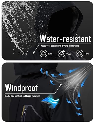 MAGCOMSEN Men's Winter Coats Water Resistant Ski Snow Jacket Warm