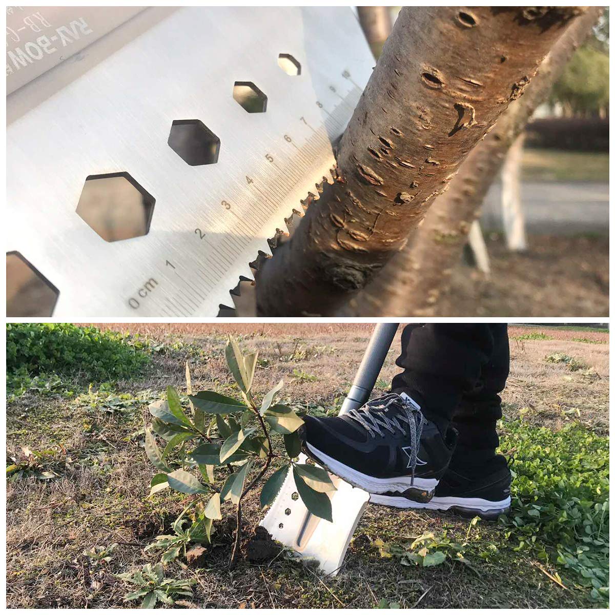 Cysikop Military Tactical Folding Survival Shovel - Army Surplus Shovel, Portable Compact Multitool Entrenching Tool with Alloy Manganese Steel Handle Essential for Hiking, Camping, Car Emergency