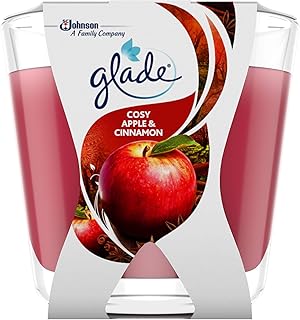 Glade (Brise) Décor Duft-Kerze im Glas, Apple & Cinnamon (Apfel & Zimt), bis zu 23 Stunden Brenndauer, 6er Pack (6 x 70 g)