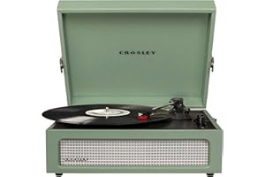 Crosley CR8017B-SA Voyager Vintage Portable Vinyl Record Player Turntable with Bluetooth in/Out and Built-in Speakers, Sage