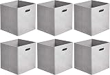 Amazon Basics Collapsible Fabric Storage Cubes 6-Pack Light Grey view 1