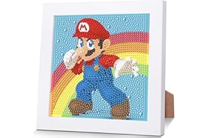 KOJEFCV Cartoon Diamond Art Painting Kits for Kids with Frame,Cartoon Diamond Art for Kids Ages 4-8-12,Easy Gem Kit Kid with Beautiful Package for Gift Home Wall Decor(7x7inch)