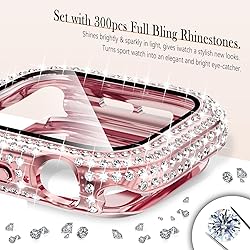 WINGLE 2-in-1 Waterproof Bling Case for Apple Watch
