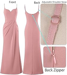 VFSHOW Womens Sexy Formal Prom Ruched Hight Slit