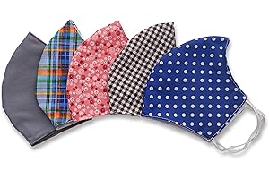 HOPE LOVE SHINE Face Mask Adjustable Filter Pocket Reusable Breathable Washable Cloth Mask Face Masks for Women Men - 5 Pack