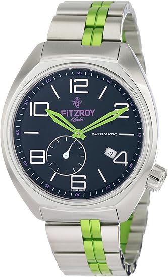 Amazon 日本未発売 Fitzroy フィッツロイ Men S F S S2s2 Black Original Steel Automatic Steel Bracelet Watch メンズ腕時計 腕時計 通販