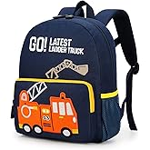 willikiva Car Dinosaur Kids Toddler Backpack for Boys and Girls Children Waterproof Preschool Bag(Excavator)