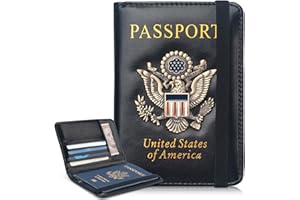 Coowayze Passport Holder Cover for Women Men, Leather US Passport Wallet Case with Vaccine Card Slot for Travel, RFID Passport Book Cover Travel Document Organizer Carrier