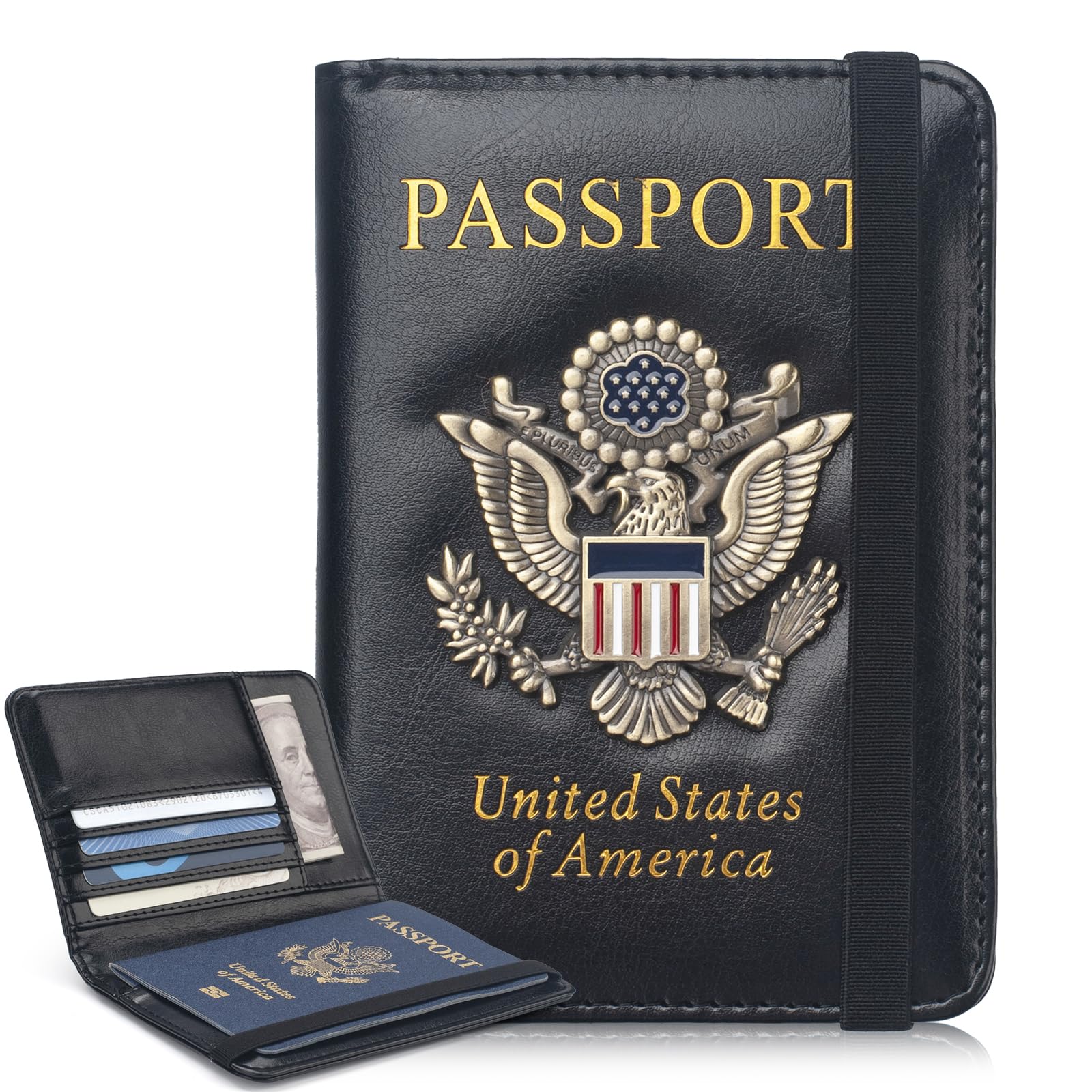 Photo 1 of (see all images) Coowayze Passport Holder Cover for Women Men, Leather US Passport Wallet Case with Vaccine Card Slot for Travel