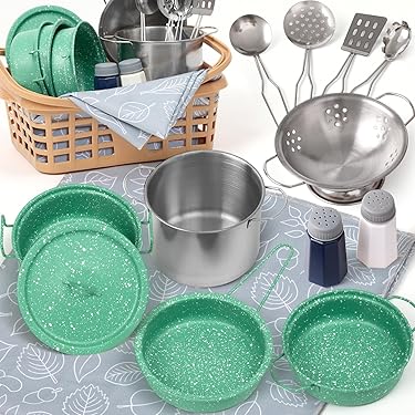 Set Cocina Niños Juego De Para Niños 25 Piezas De Acero