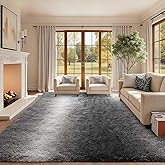 Area Rugs for Living Room, 6x9 Feet Soft Fluffy Plush Rug High Pile Non-Slip Floor Carpet for Bedroom Dorm Decor Aesthetic Gr
