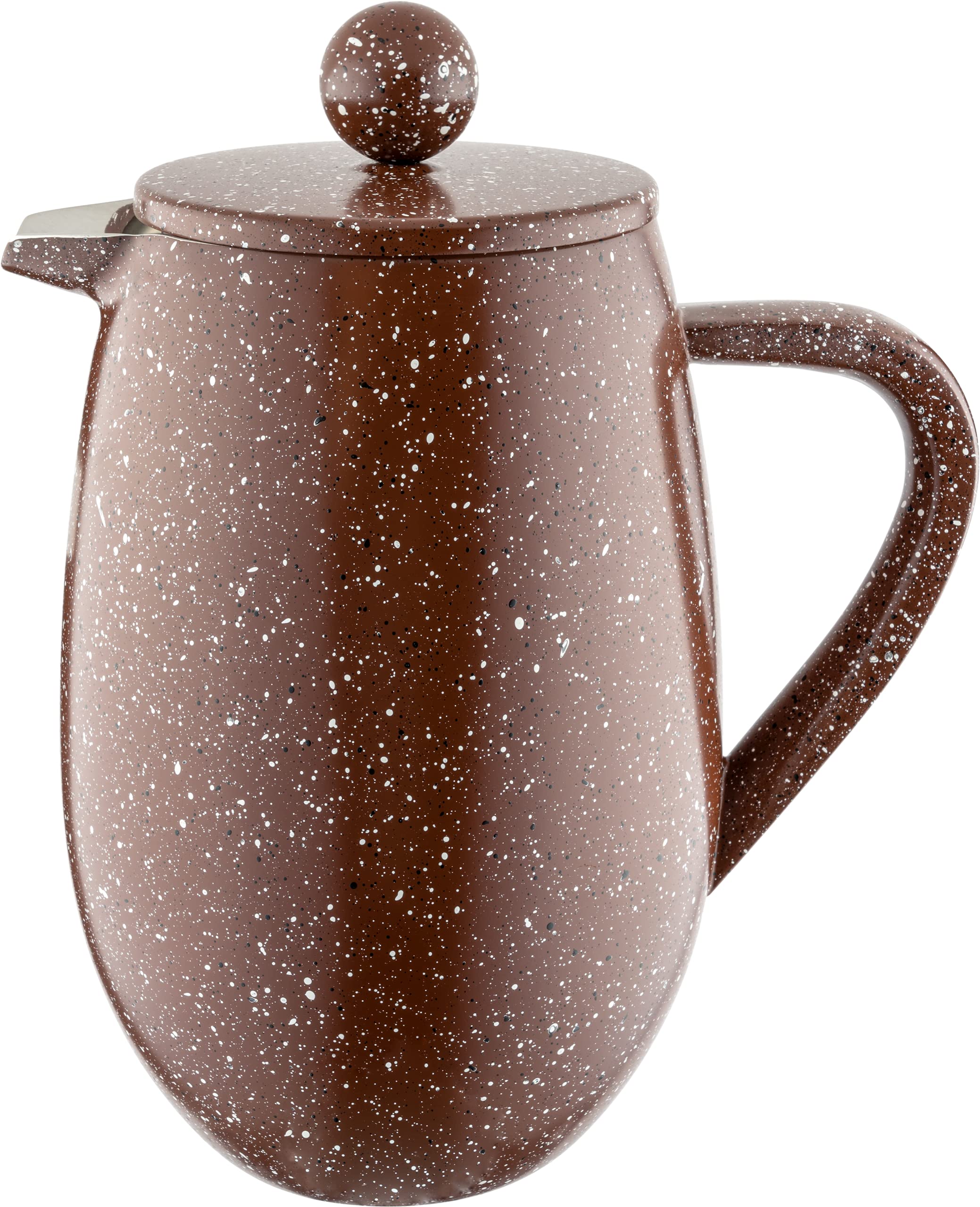 Café Olé BFD Granite Cafetière, 18/10 stainless steel double wall body and mesh filter, Red Granite effect finish, 350ml (3 espresso cups or 1 mug) — image 1