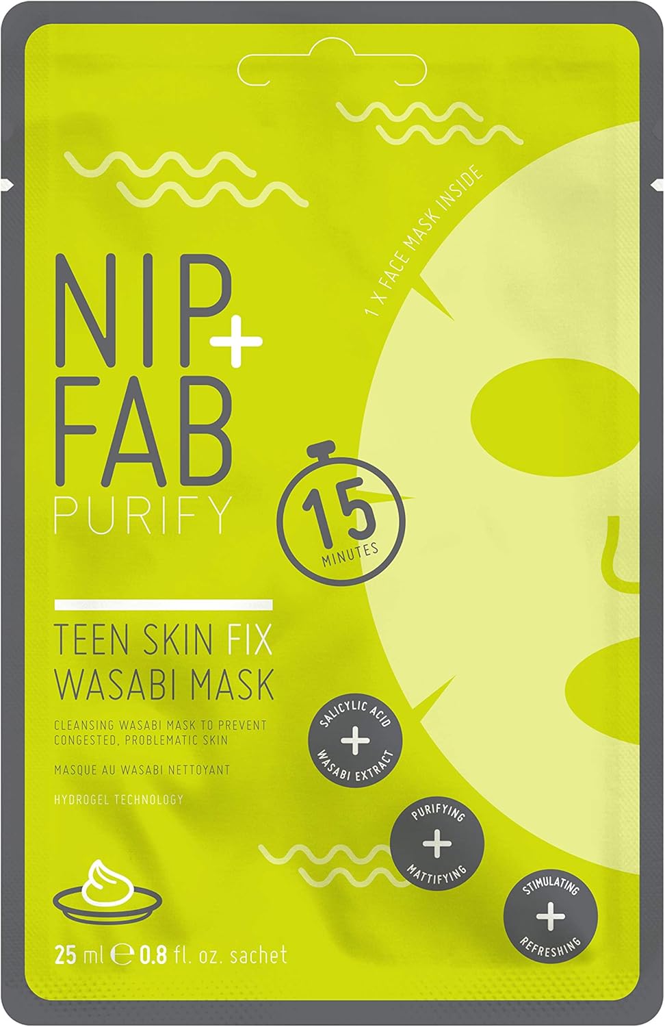 Nip+Fab Teen Skin Fix Sheet Mask, 25 ml (Pack of 1)