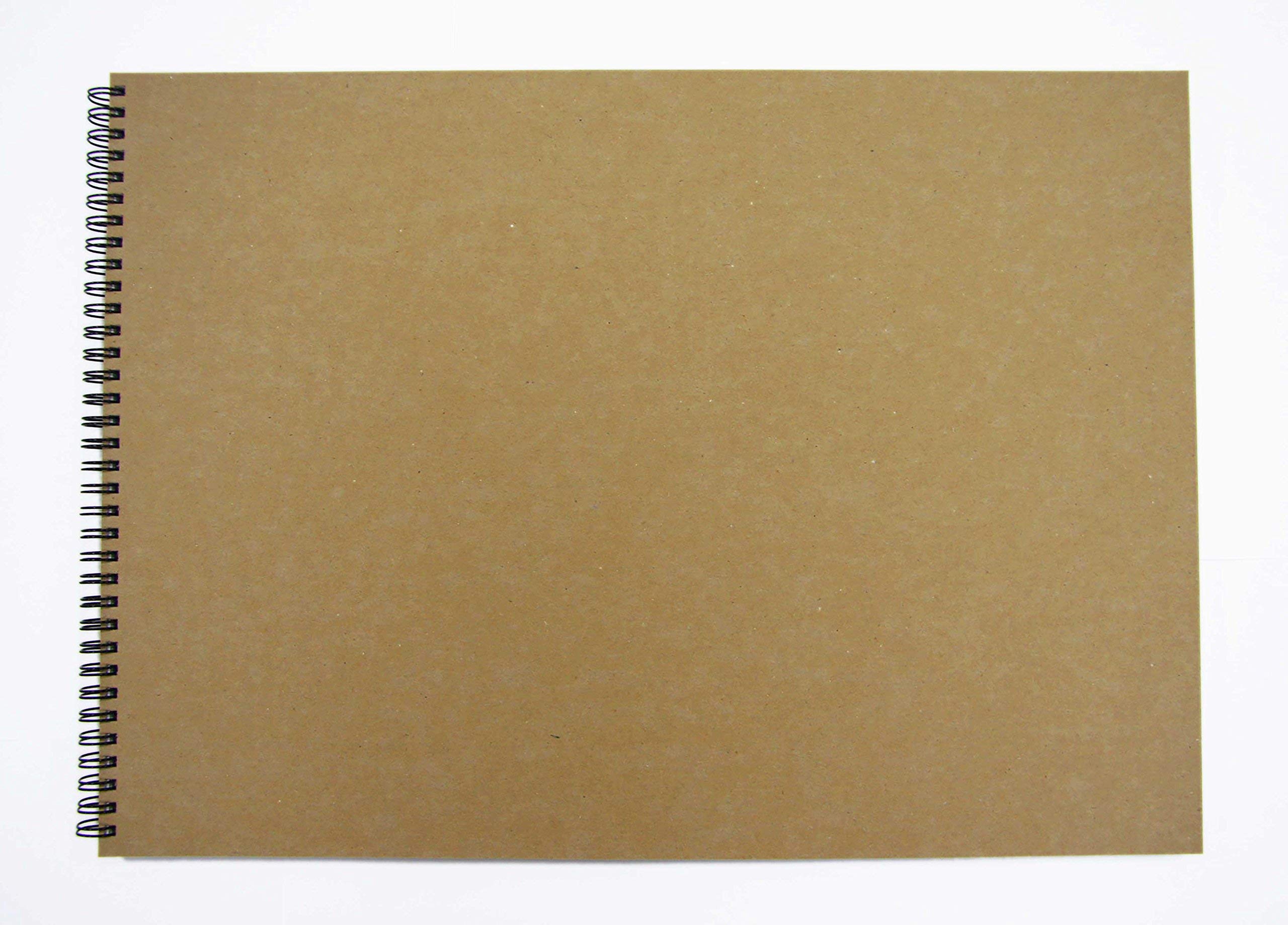 A3 Recycled Sketch Book, 40 Sheets (80 Sides) of 170gsm Recycled Cartridge Paper, Hard Covers