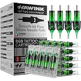 HAWINK 50PCS Tattoo Needles Cartridge Assorted Mixed Size | Round Liner #12 Standard 3RL 5RL 7RL 9RL 11RL Tattoo Supply EN20-FG-50KIT-E