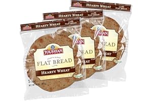 TOUFAYAN BAKERIES Toufayan Wheat Flatbread – Soft, Versatile Flatbread for Wraps, Sandwiches & Pizzas | Freeze Upon Arrival | 3 Pack (15 Flatbreads Total)