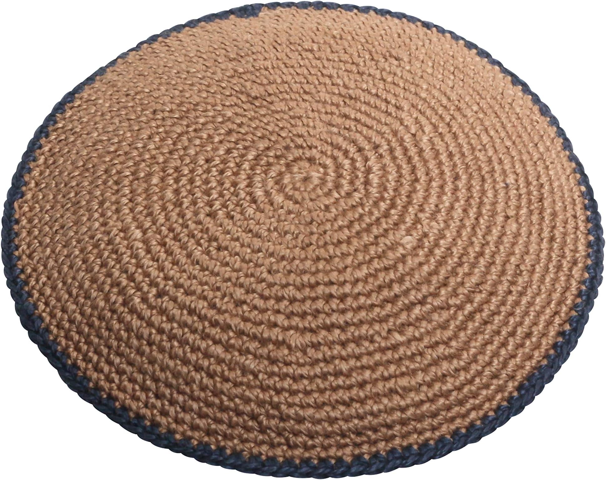 100% Cotton Hand Made Yarmulke Jewish Kippah Kippa Israel Judaica Yarmulka Yamaka Yamakah Kipa (9CM, Coffe Color & Dark Blue)