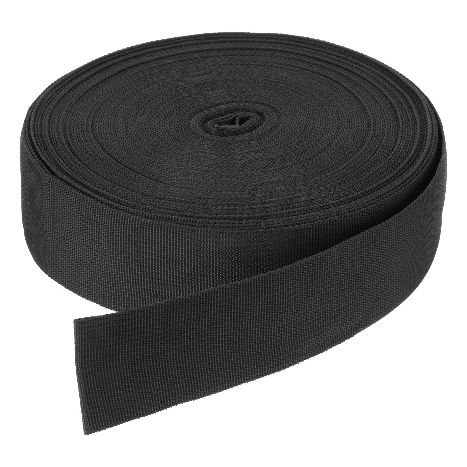 DMiotech 50 Yard x 2 Inch Width Nylon Webbing Strap Poly Flat Webbing Strapping for DIY Craft Backpack Strapping, Sewing, Outdoor Gear Repair, Black