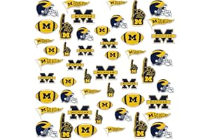 GRAPHICS & MORE University of Michigan Football Spirit 50ct Vinyl Large Deluxe Stickers Variety Pack - Laptop, Water Bottle, Scrapbooking, Tablet, Skateboard, Indoor/Outdoor
