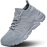 Mens Walking Shoes Running Athletic Sports Sneakers Slip on Mesh Lightweight Breathable Tennis Gym Soft Sole