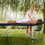 Yaheetech Portable Massage Bed 60cm Black Adjustable Height 2 Section view 2