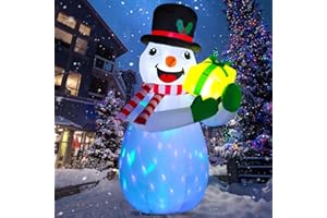 Bosvell 6 FT Tall Christmas Inflatables Outdoor Decorations, Blow Up Christmas Snowman with Built-in LEDs for Christmas Indoor Outdoor Yard Lawn Garden Decorations