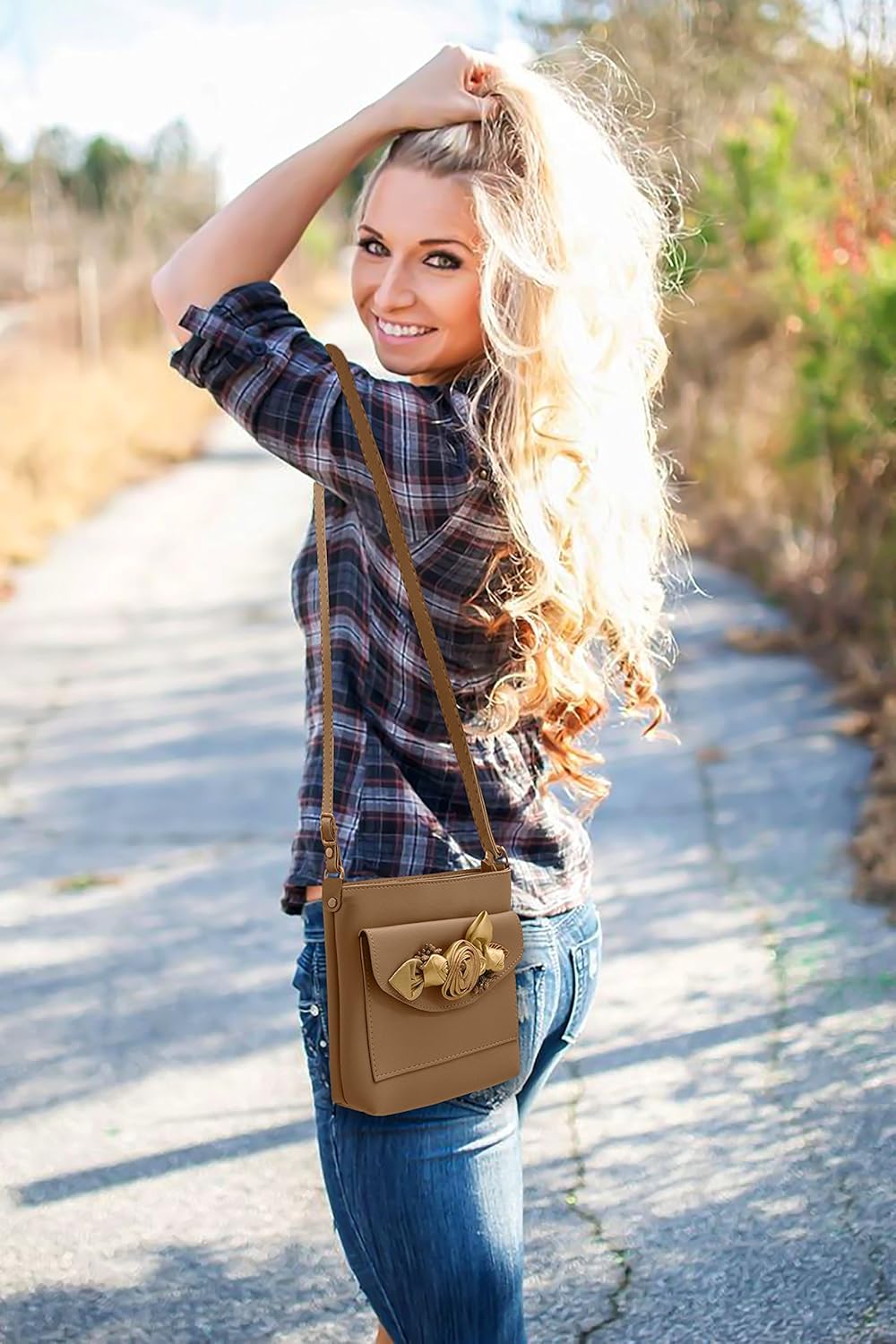 tap fashion fancy stylish party wear women's sling bag with 3d rose flower.