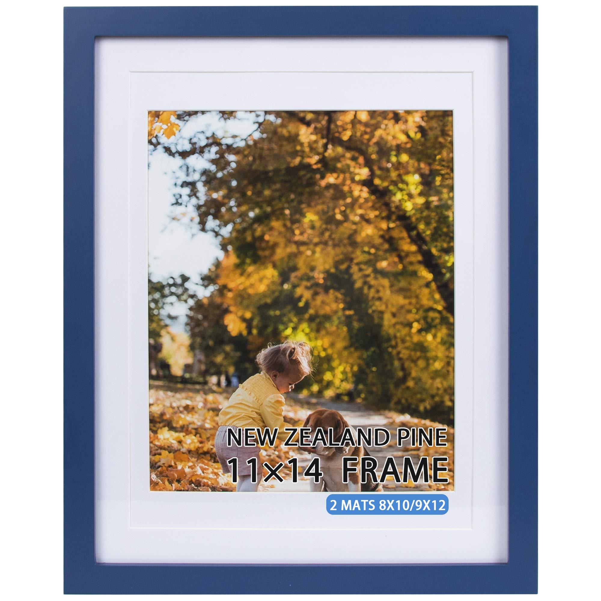 Photo 1 of Beyond Your Thoughts Royal Blue 11X14 with Matted for 8X10 or 9x12 Real Wood (Hang/Stand) Picture Photo Frame for Wall and Table Top-Mounting Hardware Included(1 Pack)