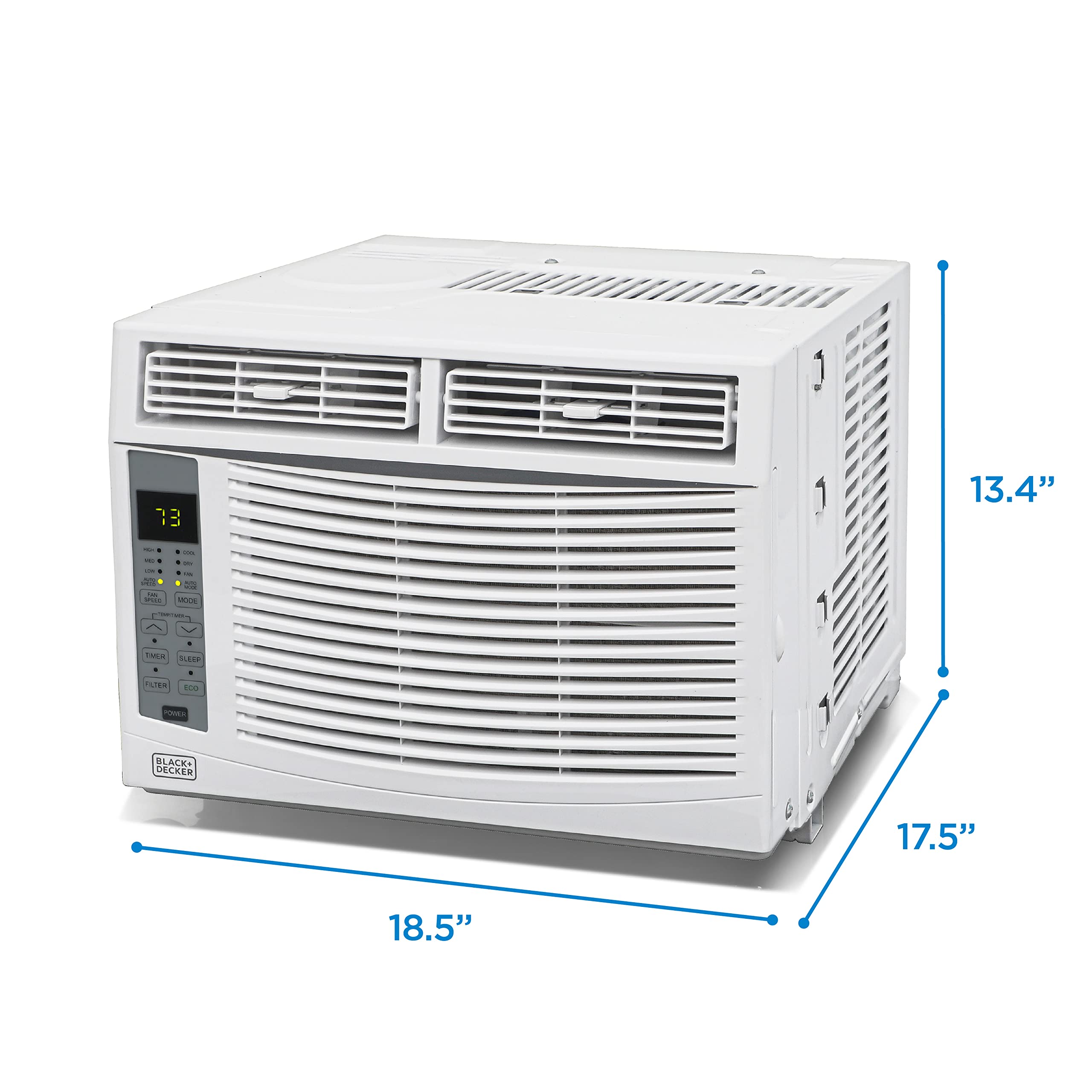 BLACK+DECKER BWAC06WT6 6000 BTU Window Air Conditioner Unit, AC Cools Up to 250 Square Feet, Energy Efficient, White