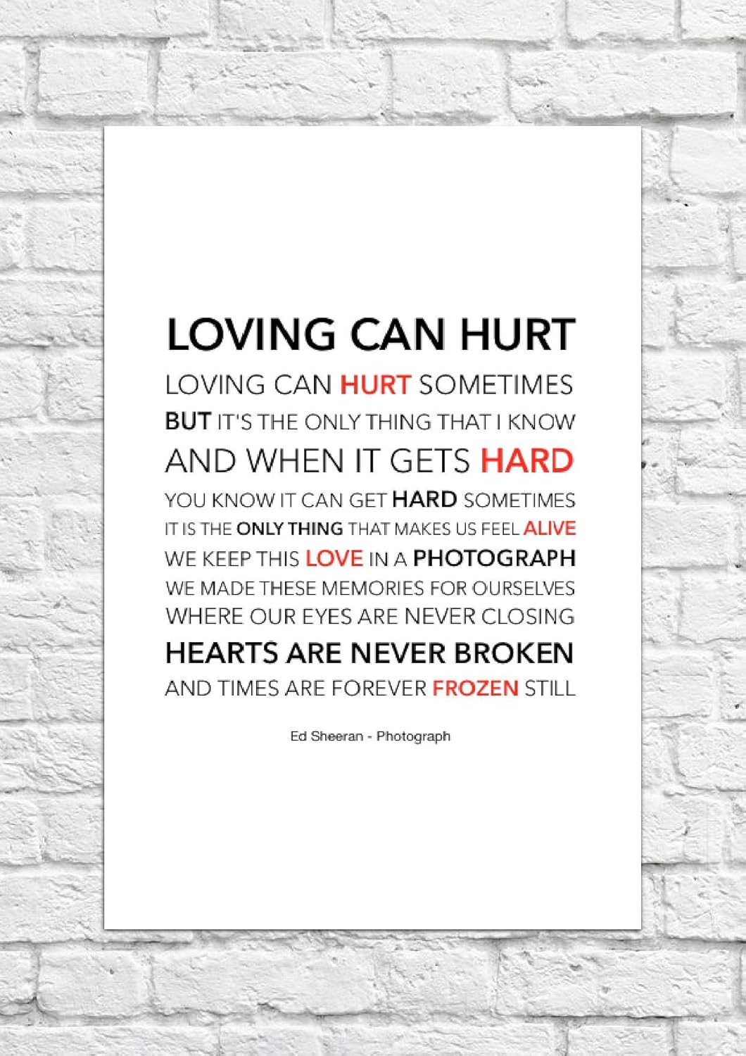 Ed Sheeran Fotografia Canzone Lirica Stampa Senza Cornice Amazon It Casa E Cucina