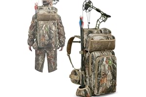 Wild Cedar Bow Hunting Backpack for Men, Saddle Camo backpack with Bow Holder, Compound Bow Hunting Bag for Deer and Elk Hunting