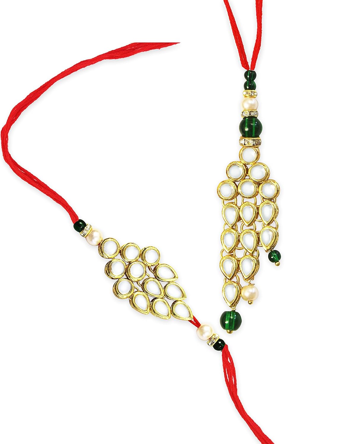 karatcart goldplated kundan rakhi for brother and bhabhi