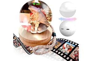 GENERIC 2.7 lnch WiFi Crystal Ball Video Player 3D Memory Orb Sphere Upload Videos & Photos Light-Up Memory Sphere with Electronic Screen Gifts for Anniversary Birthday Christmas Wedding Pet Memoria (White)
