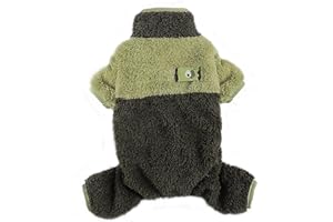 DAFUEN Dog Sweaters Pajamas Puppy Sweaters for Small Dogs Girl Boy Winter Pet Clothes Outfit for Chihuahua Yorkie Cold Weather Dog Coat Fleece Warm Cat Onesie Jumpsuit Apparel (A-Green, X-Small)