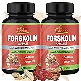 Cadane 2 Packs Forskolin Supplements Capsules & Turmeric, Arjuna, Garcinia Cambogia, Green Tea - Maximum Strength Coleus Forskohlii Extract - Support Immune System - 4 Months Supply