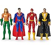DC Comics, Action Figure 4-Pack, Aquaman, Superman, The Flash, Black Adam, 12-inch, Collectible Superhero Kids Toys for Boys 