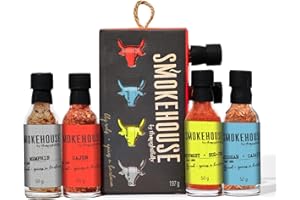 Smokehouse by Thoughtfully, BBQ Rubs Gift Set, Vegan and Vegetarian, Barbecue Rub Flavors Include Cajun, Caribbean, Memphis a