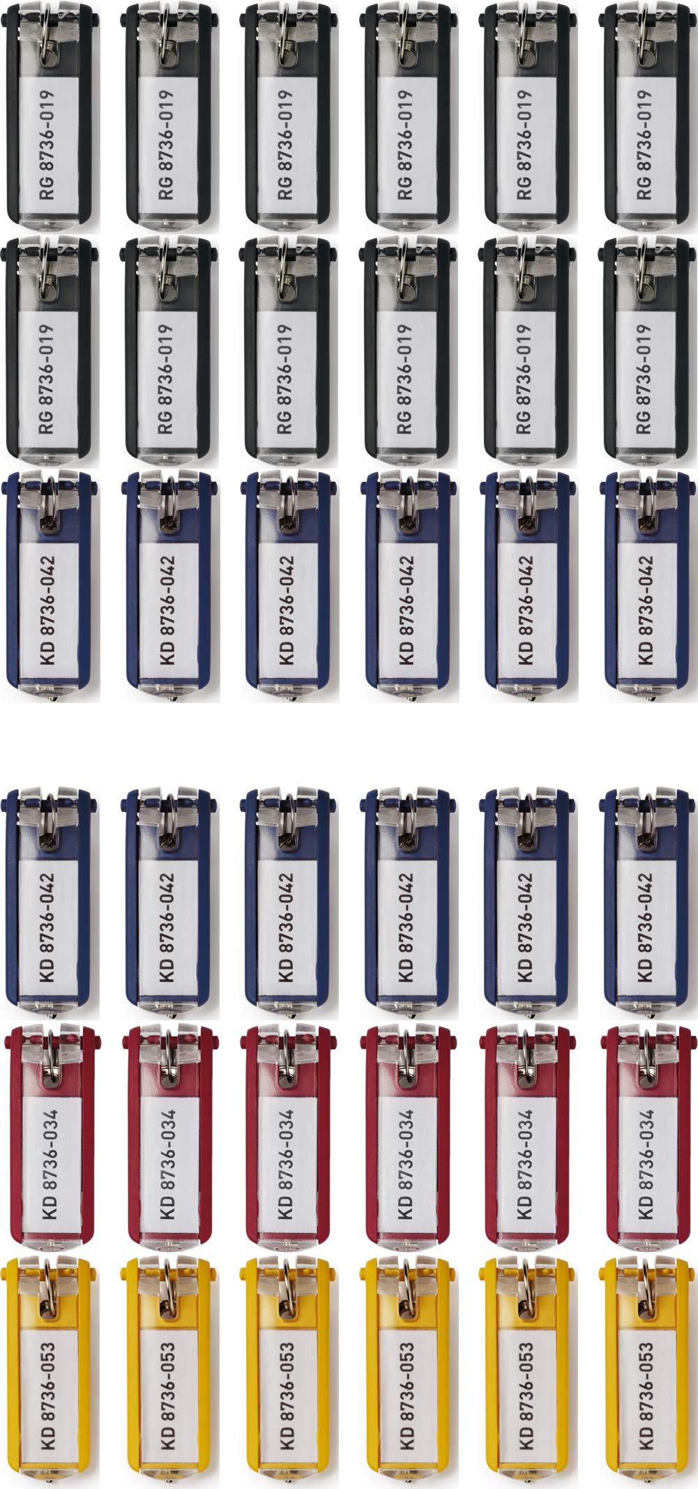 Durable 195704 key ring (made of plastic, 70 x 25 mm) 6 pieces yellow 36 Stück Farbig Sortiert