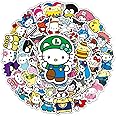 JXJMYU 50pcs Cartoon Sanrio Cosplay Stickers for Kids,Cute Kuromi Melody Cinnamoroll Vinyl Waterproof Stickers for Laptop,Water Bottle, Scrapbook Gifts for boy Teen Girl