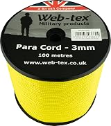 Web-tex Paracord Reel 100m 3mm 70kg 330ft Yellow Durable Polypropylene view 2