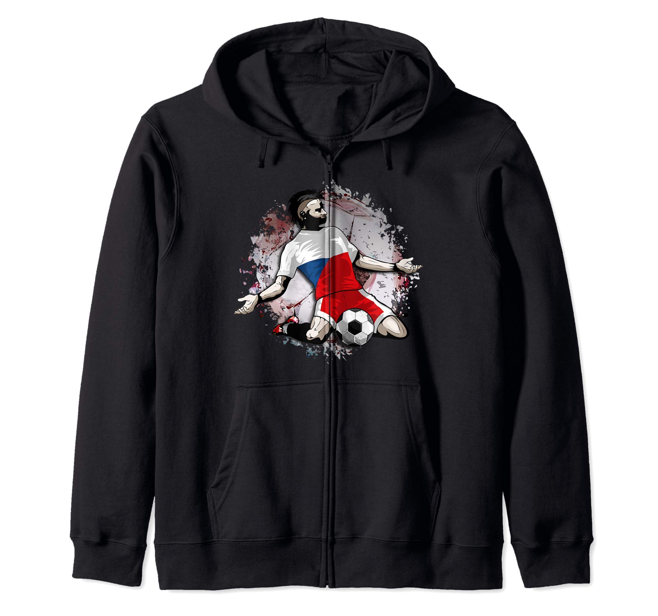 Czech Republic Soccer National Flag Proud Football Lovers Zip Hoodie